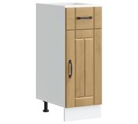 Kaloriko Lucca Artisan Meuble de cuisine en bois de chêne avec pieds réglables, 30 x 46 x 81,5 cm, espace de rangement avec tiroir et porte, autonome, pour cuisine et cave