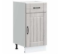 Kaloriko Lucca Meuble bas de cuisine en bois Sonoma gris 40 x 46 x 81,5 cm avec tiroir, porte, pieds réglables, autonome, espace de rangement, polyvalent pour cuisine et cave