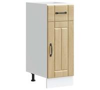 Kaloriko Lucca Meuble bas de cuisine en chêne Sonoma avec pieds réglables 30 x 46 x 81,5 cm Espace de rangement, tiroir, porte, autonome pour cuisine, cave, rangement et plan de travail
