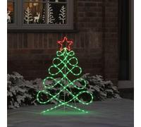 Kaloriko Lumière en Forme d'arbre de Noël Multicolore en PVC 78 x 58 cm, 144 LED, Guirlande décorative, Sapin Artificiel pour intérieur extérieur, Ambiance fête Hiver, Salon Mur fenêtre Porte