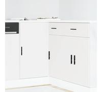 Kaloriko Lyon Meuble de cuisine en bois blanc avec porte et étagère, 86 x 46 x 81,5 cm, pieds réglables, espace de rangement autonome, armoire multifonction pour cuisine et cave