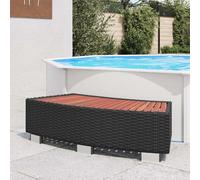 Kaloriko Marche d'entrée de spa en polyrotin noir 92 × 45 × 25 cm avec pieds en aluminium et cadre en acier revêtu par pulvérisation pour jacuzzi, échelle de piscine, aide à la sortie avec plateforme