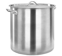 Kaloriko Marmite INOX 71 L 45 x 45 cm avec Couvercle et poignées, Compatible Induction et gaz, faitout Profond pour Soupe, ragoût, Bouillon, Cuisine familiale et Professionnel