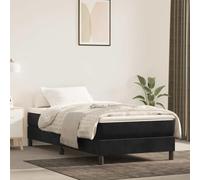 Kaloriko Matelas à Ressorts ensachés Noir 100 x 220 cm en Velours, Mousse Confortable, Support Moyen Dur, Housse Amovible Lavable, lit Chambre Adulte invité Confort Sommeil Durable