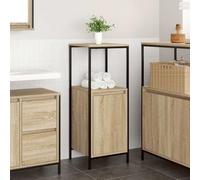 Kaloriko Meuble de Salle de Bain chêne Sonoma en Bois d'ingénierie 36x35x95 cm avec Porte étagère, Pieds réglables et Rangement Polyvalent pour lavabo, Colonne, Toilette et buanderie