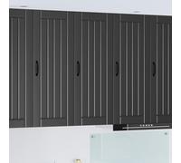 Kaloriko Meuble Mural Lucca Noir Bois d'ingénierie Durable 40 x 31 x 100 cm Armoire Cuisine avec Porte et étagères Rangement pour Salle à Manger Salon cellier Buffet vaisselier