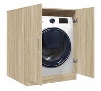 Kaloriko Meuble pour Machine à Laver chêne Sonoma en Bois d ingénierie 70,5 x 71,5 x 91,5 cm, Rangement pour buanderie, Support Socle Universel, Organisation Lavage et Entretien