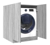 Kaloriko Meuble pour Machine à Laver Sonoma Gris en Bois d ingénierie 71 x 71,5 x 91,5 cm, Rangement buanderie pour Accessoire, Filtre, Pompe, Joint, Support Universel, Montage Mural