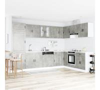 Kaloriko Meuble sous évier avec Porte Porto 2 pcs Gris Bois d'ingénierie 80x46x81,5 cm Meuble lavabo Rangement Salle Bain Double Porte Gain Place Robuste