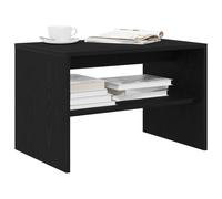 Kaloriko Meuble TV chêne Noir en Bois d'ingénierie 60x40x40 cm avec étagère, Rangement Multifonction, Table Basse Stable, Support pour télévision et Espace pour appareils multimédias Salon séjour