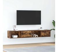 Kaloriko Meubles TV 2 pcs chêne fumé 80x31x25,5 cm Bois d'ingénierie avec tiroir et étagère, mobilier Mural Rangement Salon séjour Chambre, Support téléviseur Stable Design Peu encombrant
