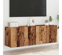 Kaloriko Meubles TV muraux 2 pcs Vieux Bois en Bois d'ingénierie 60x30x41 cm, Espace Rangement avec tiroirs et niches, Design Suspendu pour Salon séjour Bureau, Support écran et Console Pratique