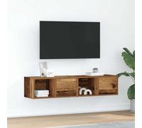 Kaloriko Meubles TV muraux 2 pcs Vieux Bois en Bois d'ingénierie 60x31x25,5 cm avec tiroirs et étagères pour Salon séjour Chambre Bureau, Rangement Suspendu Pratique et Design Peu encombrant