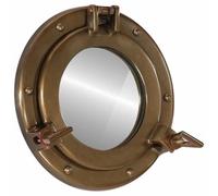 Kaloriko Miroir à hublot - Montage mural - Diamètre : 23 cm - En aluminium et verre - Rond - Sans cadre - Avec éclairage - Pour couloir, salle de bain, chambre à coucher et salon - Décoration vintage