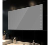 Kaloriko Miroir de Salle de Bain LED Lumineux rectangulaire 100 x 60 cm, éclairage Blanc Chaud 220 V, Verre 5 mm, 30 LED 2,4 W, Montage Mural pour Bain, Maquillage, Rasage, décoration intérieure