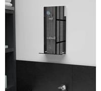 Kaloriko Miroir mural avec étagère en verre trempé 20 × 40 cm sans cadre moderne pour salle de bain, chambre à coucher, salon, couloir, couloir, maquillage, cosmétique, éclairage de style