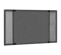 Kaloriko Moustiquaire Extensible Anthracite pour fenêtre 75 à 143 x 50 cm, Cadre en Aluminium, Maille Fibre de Verre, Installation sans percer, découpe Facile, pour volet Roulant