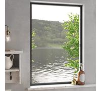 Kaloriko Moustiquaire pour fenêtre, anthracite, 90 x 120 cm, avec cadre en aluminium, résistante aux UV, découpable, autocollante, pour balcon, porte de terrasse, fenêtre de toit, salon, cuisine