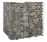 Kaloriko Mur en Gabion pour Cache Poubelle en Acier galvanisé, abri conteneur 110x100x110 cm, Coffre Rangement extérieur, Armoire Jardin Patio terrasse, Protection intempérie et tri sélectif