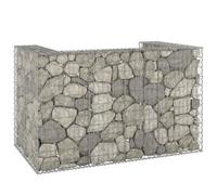 Kaloriko Mur en Gabion pour poubelles en Acier galvanisé, Cache Poubelle extérieur 180 x 100 x 110 cm, abri conteneur pour 2 bacs, Rangement Jardin, Protection Contre intempéries et odeurs