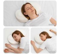 Kaloriko Oreiller Cervical Blanc Ergonomique en Mousse a mémoire de Forme, Coussin traversin cale Nuque avec Appui Tete Respirant déhoussable, 53 x 35 x 11 cm pour lit Chambre Sommeil Confort Nuit