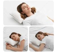 Kaloriko Oreiller Ergonomique Blanc en Mousse à mémoire de Forme 50 x 30 x 11 cm, Appui tête et cale Nuque déhoussable, Respirant, hypoallergénique, pour lit Chambre Nuit Dos Ventre côté