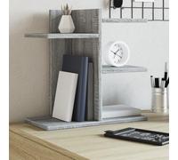 Kaloriko Organiseur de bureau en bois gris sonoma 42 x 21,5 x 42 cm avec compartiments pour le rangement et le rangement de fichiers, dossiers, stylos, idéal pour le bureau, le bureau à domicile et
