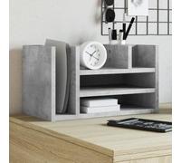Kaloriko Organiseur de bureau gris béton - 44,5 x 24 x 25 cm - Avec 6 compartiments - Peu encombrant - Pour bureau, maison, école, dossiers, documents, stylos, rangement pratique et tri
