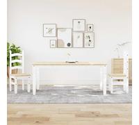 Kaloriko Panama Ensemble de salle à manger 3 pièces en pin massif avec finition cire de miel, 180 x 90 x 75 cm, ensemble de table pour salle à manger ou cuisine, avec 2 chaises pour un coin repas