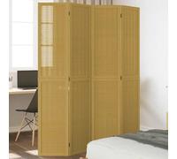 Kaloriko Paravent de séparation en bambou marron et bois massif de paulownia, 4 pièces, pliable, autonome, opaque, pour chambre à coucher, salon, bureau, intérieur