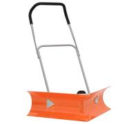 Kaloriko Pelle Neige Poussoir Double Angle, racloir à Lame télescopique en Acier Orange, déneigement avec Manche Ergonomique, Roues antidérapantes pour allée, Trottoir, Garage en Hiver