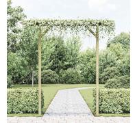 Kaloriko Pergola de Jardin en Bois de pin imprégné Vert, Arche Treillage 205 x 40 x 203 cm, Structure à 2 poteaux pour Rosier, Lierre, Vigne, ombrage terrasse et allée