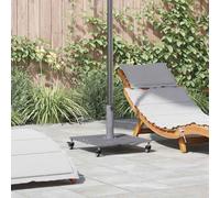 Kaloriko Pied de Parasol Aspect Bois Gris foncé Base Support Dalle Lourde 45 x 45 x 31,5 cm, Acier, Pieds réglables, Usage extérieur Jardin terrasse Balcon Patio, stabilité Contre Le Vent