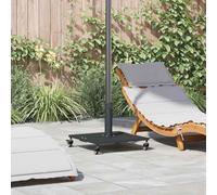 Kaloriko Pied de Parasol Noir Base Support Dalle Parasol déporté Droit Lourd avec Roulette, Jardin terrasse Balcon Plage extérieur Piscine Patio, Acier 45 x 45 x 31,5 cm stabilité Vent