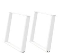 Kaloriko Pied de Table à Manger en U Blanc 2 pièces, Acier thermolaqué 100 x 72-73 cm, Patin réglable, Base Robuste, Cadre Bureau, Fixation Facile, Meuble Cuisine, Salle à Manger