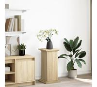 Kaloriko Piédestal avec Rangement chêne Sonoma en Bois d'ingénierie, Support tuteur pour Plante, Grille décorative, Arceau pour intérieur Balcon terrasse, 31 x 30 x 60 cm, 2 Compartiments, 60 kg