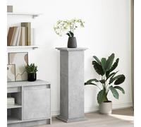 Kaloriko Piédestal de Rangement Gris béton 31 x 30 x 90 cm en Bois d’ingénierie, Support tuteur pour Plante, Treillis décoratif, Arceau, Grille et obélisque, avec Porte réversible et 3 Compartiments