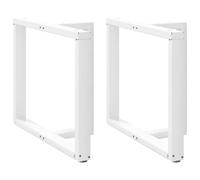Kaloriko Pieds de Table à Manger en T, 2 pièces, Blanc, Acier thermolaqué, 90 x 35 x 72-73 cm, Pied Table réglable avec Patin, Cadre Bureau Cuisine Salle Manger