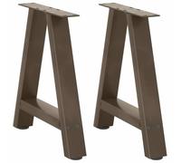 Kaloriko Pieds de Table Basse en Forme de A 2 pièces, 50 x 42-43 cm, Acier thermolaqué, Patin réglable, vis de Fixation, Base Robuste pour Salon et Meuble Moderne