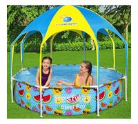 Kaloriko Piscine Hors Sol Tubulaire Bestway Steel Pro UV Careful 244 x 51 cm, Cadre en Acier anticorrosion, auvent UPF 40+, 1688 L, Installation 20 Min, Jardin été Famille