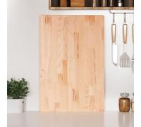 Kaloriko Planche à découper Billot en Bois de hêtre Massif Non traité, 60 x 40 x 4 cm, Plateau de préparation et Service pour Cuisine, Viande, Pain, Fromage, légumes, charcuterie, jus