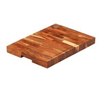 Kaloriko Planche à découper en Bois d'acacia Massif 42 x 30 x 4 cm, Billot de Cuisine avec rainure jus, Plateau de Service pour Fromage, Pain, Viande, charcuterie et apéritif, préparation sur Table