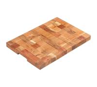 Kaloriko Planche à découper en Bois d'acacia Massif 50 x 34 x 3,8 cm, Billot Design Bloc avec rigole à jus, Plateau pour hacher trancher Servir Viande Pain Fromage légume Fruit charcuterie Cuisine