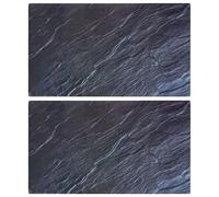 Kaloriko Planches à découper en Verre trempé Motif Pierre Naturelle Lot de 2, 52 x 30 cm, 5 mm, Planche Billot Plateau Tapis Bloc pour Cuisine Table Travail comptoir et Service élégant