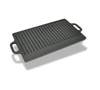 Kaloriko Plateau de Gril réversible en Fonte 50 x 23 cm, poele Gril Double Face, plancha antiadhesive pretraitee, Cuisson au Four, Barbecue, Cuisine Exterieur, Viande, Poisson, legumes, Hamburger