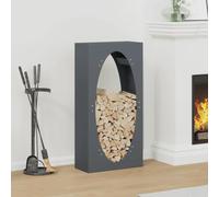 Kaloriko Portant de Bois Chauffage Anthracite en Acier laminé à Froid 50 x 23 x 100 cm, Rangement Bois bûche, capacité 60 kg, intérieur extérieur cheminée poêle Hiver
