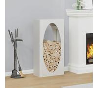 Kaloriko Portant de Bois Chauffage Blanc en Acier laminé à Froid 50 x 23 x 100 cm, Grande capacité 60 kg, Rangement bûches pour cheminée, poêle, intérieur Salon Hiver