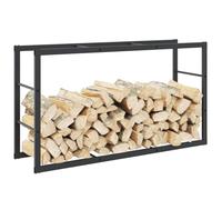 Kaloriko Portant de Bois de Chauffage Noir en Acier 110 x 30 x 61 cm pour Rangement intérieur, Bois, bûche, Granule, Pellet, Chauffage, feu, cheminée, poêle, Transport