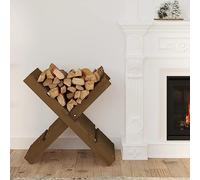Kaloriko Porte bûches Marron Miel en Bois Massif de pin 47 x 39,5 x 48 cm, Support de Rangement pour cheminée et poêle, Stockage intérieur extérieur pour Hiver Sec