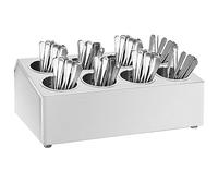 Kaloriko Porte Couverts 8 grilles rectangulaire en Acier Inoxydable, tiroir Range Couvert avec bac et Compartiment modulable, Organisateur de Cuisine pour Buffet, Placard, Meuble,